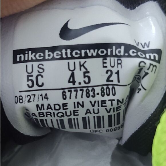 Nike Rosherun Print (TD) Orange/White/Lime/Blk Toddler/Infants Boy's Size 5c - Picture 6 of 6